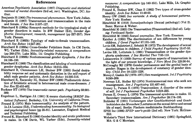 References from Blanchard (1989) remaining to be typed.  I apologize for the inconvenience and the visually impaired may contact me for assistance.